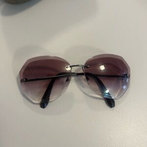 Chanel vintage rimless sunglasses and case